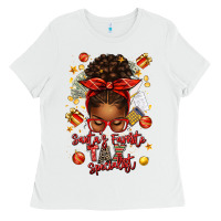 White santa favorite tax specialist afro messy bun Ladies Tee - texasbilliewilder