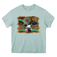 Arona holstein cow with cap and leopard background Heavy Core Tee - BarkalooDesign