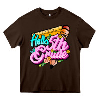Chocolate Brown hello 5th grade Heavy Core Tee - JahusDesignShop