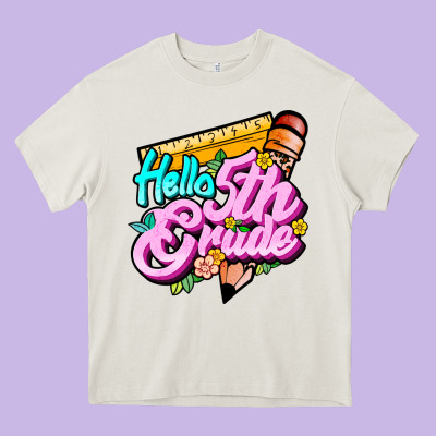 Hello 5th Grade Heavy Core Tee Designed By Jahusdesignshop