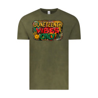 Vintage Olive juneteenth vibes only Vintage Tee - CowGirlArtShop