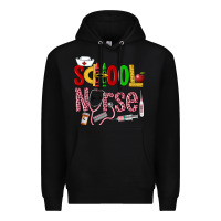 Black School Nurse Premium Hoodie - LillyAllenDesigns