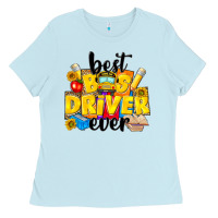 Baby Blue best bus driver ever Ladies Tee - NancyCooperArtShop
