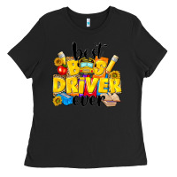Black best bus driver ever Ladies Tee - NancyCooperArtShop