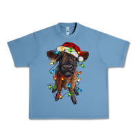 Pebble Blue highland cow calf with christmas lights Urban Heavy Tee - RanaPortraitStore