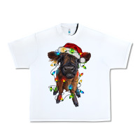 Highland Cow Calf With Christmas Lights Urban Heavy Tee | Teevron