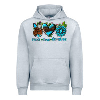 Heather Grey peace love  gemstone Urban Hoodie - AdoDesignShop