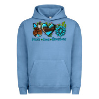 Pigment Pebble Blue peace love  gemstone Urban Hoodie - AdoDesignShop