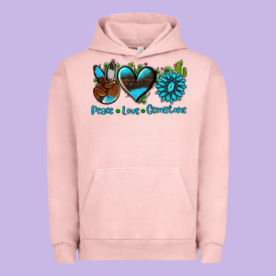 Peace Love  Gemstone Urban Hoodie Designed By Adodesignshop