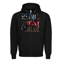 Black red wine blue Zipper Hoodie - CowhideDigitalArt