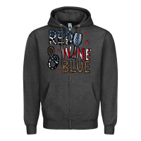 Charcoal Heather red wine blue Zipper Hoodie - CowhideDigitalArt