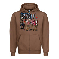 Chestnut red wine blue Zipper Hoodie - CowhideDigitalArt