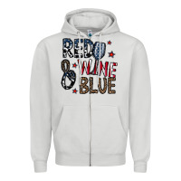 Red Wine Blue Zipper Hoodie | Teevron