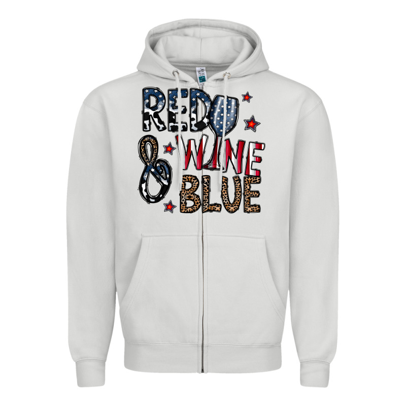Red Wine Blue Zipper Hoodie by CowhideDigitalArt | Teevron