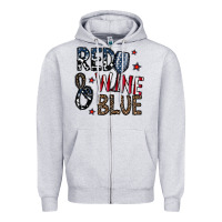 Heather Grey red wine blue Zipper Hoodie - CowhideDigitalArt