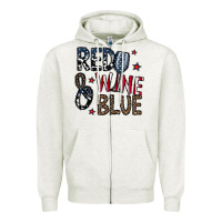 Oatmeal Heather red wine blue Zipper Hoodie - CowhideDigitalArt