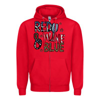 Red red wine blue Zipper Hoodie - CowhideDigitalArt