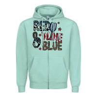 Seafoam red wine blue Zipper Hoodie - CowhideDigitalArt