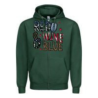 Sports Green red wine blue Zipper Hoodie - CowhideDigitalArt
