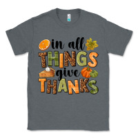 Charcoal Heather In all things give thanks Classic Tee - NancyCooperArtShop
