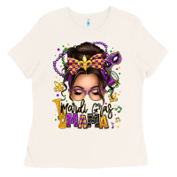 Bone mardi gras mama messy bun Ladies Tee - texasbilliewilder