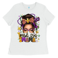 Mardi Gras Mama Messy Bun Ladies Tee | Teevron