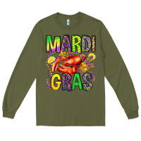 Army Green mardi gras crawfish olivia Long Sleeve Tee - OliviaCreatesArt