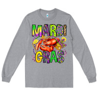 Heather Grey mardi gras crawfish olivia Long Sleeve Tee - OliviaCreatesArt