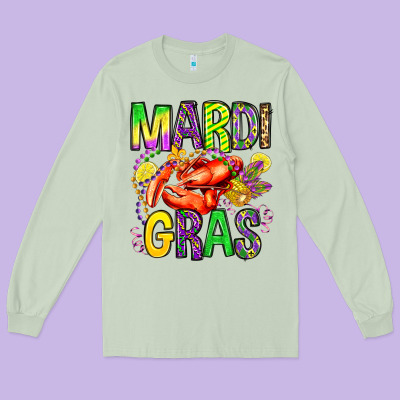 Mardi Gras Crawfish Olivia Long Sleeve Tee Designed By Oliviacreatesart