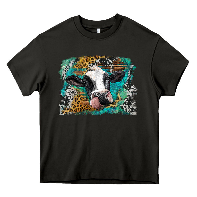Holstein Cow Leopard And Western Background Heavy Core Tee by BarkalooDesign | Teevron