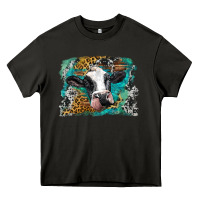 Asphalt holstein cow leopard and western background Heavy Core Tee - BarkalooDesign
