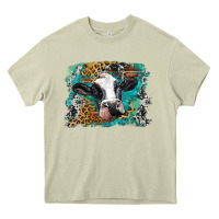 Mossy holstein cow leopard and western background Heavy Core Tee - BarkalooDesign