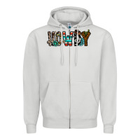 Dove Grey howdy Zipper Hoodie - CowhideDigitalArt