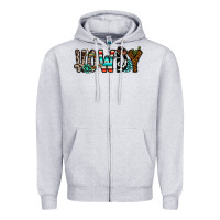 Heather Grey howdy Zipper Hoodie - CowhideDigitalArt