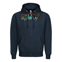Navy howdy Zipper Hoodie - CowhideDigitalArt