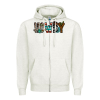Oatmeal Heather howdy Zipper Hoodie - CowhideDigitalArt