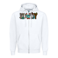 White howdy Zipper Hoodie - CowhideDigitalArt