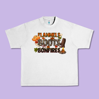 Flannels Boots And Bonfires Urban Heavy Tee Designed By Cowgirlartshop