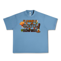 Pebble Blue flannels boots and bonfires Urban Heavy Tee - CowGirlArtShop