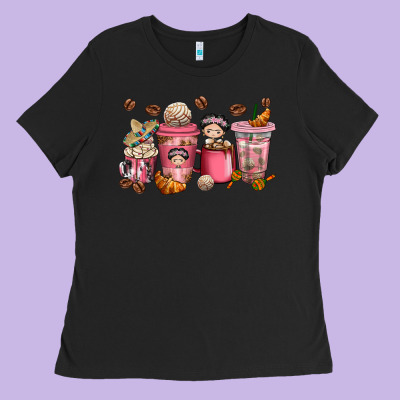 Cafecito Y Chisme Coffee Cups Ladies Tee Designed By Texasbilliewilder