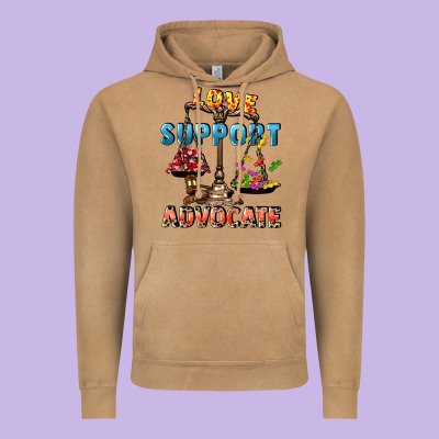 Love Support Advocate Vintage Hoodie Designed By Cowgirlartshop
