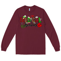 Burgundy medical assistant christmas Long Sleeve Tee - OliviaCreatesArt