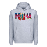 Heather Grey Mama Our Lady Premium Hoodie - CowhideDigitalArt