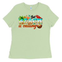 Matcha the beach is calling Ladies Tee - NancyCooperArtShop