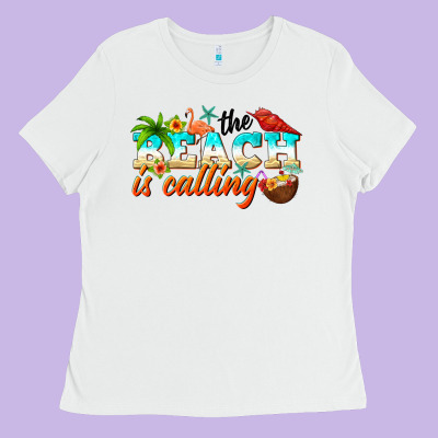 The Beach Is Calling Ladies Tee Designed By Nancycooperartshop