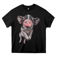 Black baby pig Heavy Core Tee - BarkalooDesign