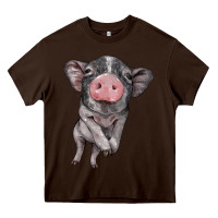 Chocolate Brown baby pig Heavy Core Tee - BarkalooDesign
