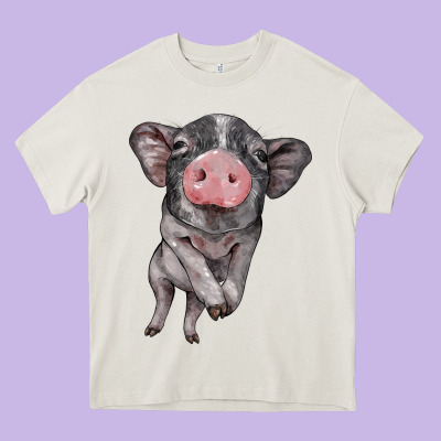 Baby Pig Heavy Core Tee Designed By Barkaloodesign