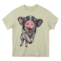 Mossy baby pig Heavy Core Tee - BarkalooDesign