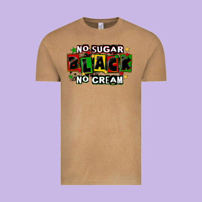 No Sugar No Cream Black Vintage Tee Designed By Cowgirlartshop